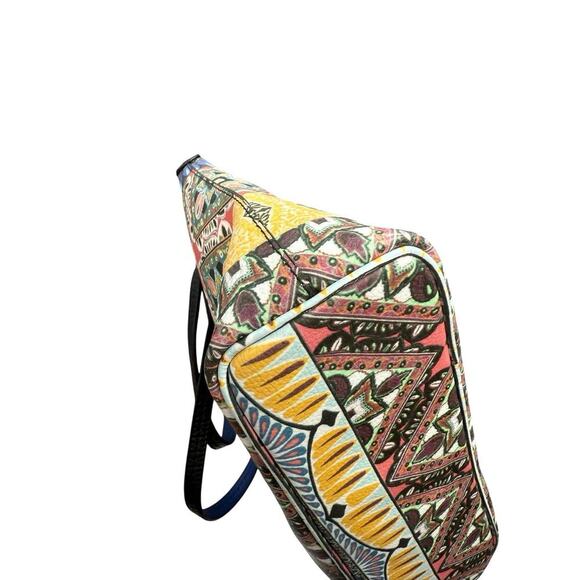 Johnny Was Colorful Floral Patterned Leather Small Tote Bag Bohemian - Picture 8 of 14